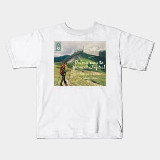 Hiking Postcard On My Way To The Next Chapter Kids T-Shirt